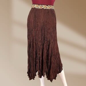 Chaundry KC Women's Embellished Brown Maxi Skirt Size Small NWT!